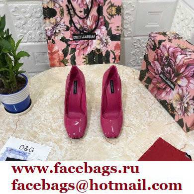 Dolce  &  Gabbana Heel 10.5cm Patent Leather Pumps Fuchsia with DG Karol Heel 2021